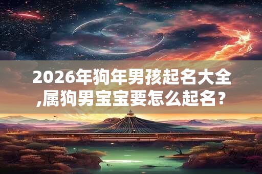 2026年狗年男孩起名大全,属狗男宝宝要怎么起名？