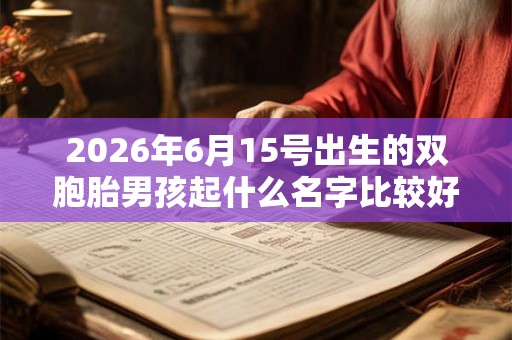2026年6月15号出生的双胞胎男孩起什么名字比较好，五行属什么