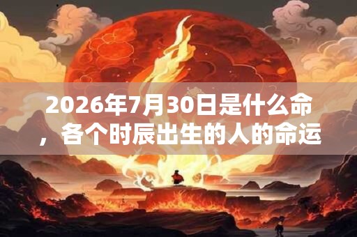 2026年7月30日是什么命，各个时辰出生的人的命运