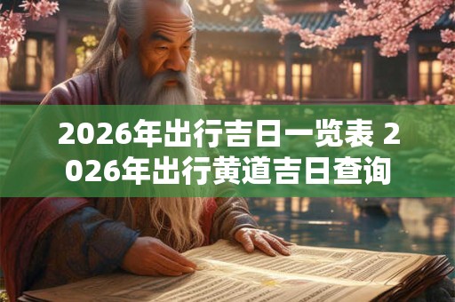 2026年出行吉日一览表 2026年出行黄道吉日查询