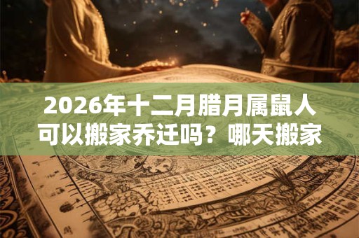 2026年十二月腊月属鼠人可以搬家乔迁吗？哪天搬家好呢？