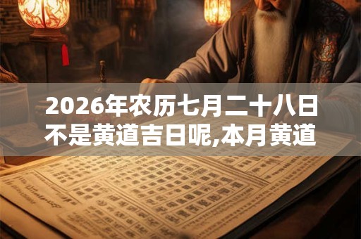 2026年农历七月二十八日不是黄道吉日呢,本月黄道吉日有哪天？
