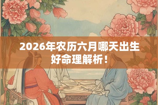 2026年农历六月哪天出生好命理解析！