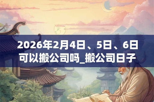 2026年2月4日、5日、6日可以搬公司吗_搬公司日子好吗