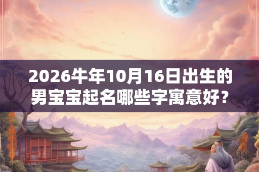 2026牛年10月16日出生的男宝宝起名哪些字寓意好？
