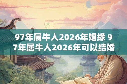 97年属牛人2026年姻缘 97年属牛人2026年可以结婚吗