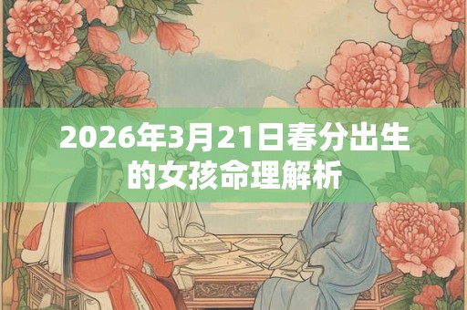 2026年3月21日春分出生的女孩命理解析