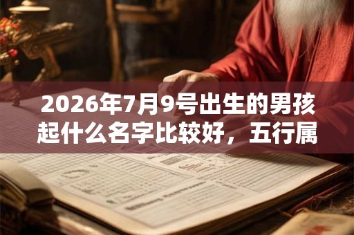 2026年7月9号出生的男孩起什么名字比较好，五行属什么