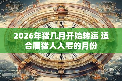 2026年猪几月开始转运 适合属猪人入宅的月份
