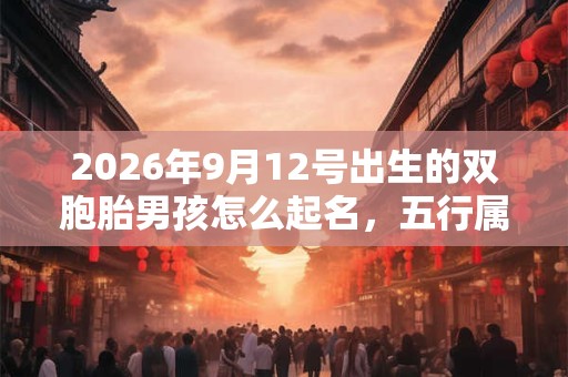 2026年9月12号出生的双胞胎男孩怎么起名，五行属什么