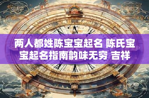 两人都姓陈宝宝起名 陈氏宝宝起名指南韵味无穷 吉祥如意！