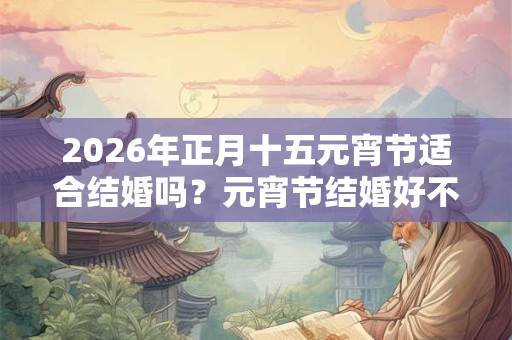 2026年正月十五元宵节适合结婚吗？元宵节结婚好不好？