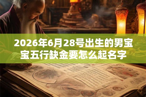2026年6月28号出生的男宝宝五行缺金要怎么起名字
