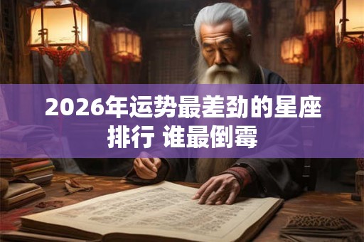 2026年运势最差劲的星座排行 谁最倒霉