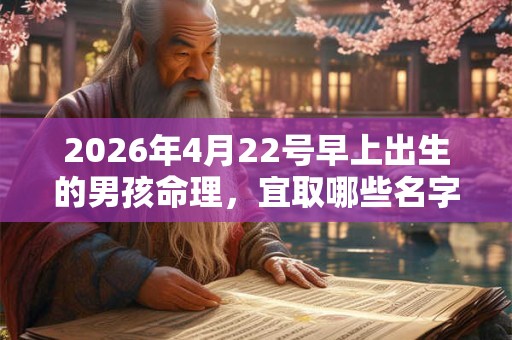 2026年4月22号早上出生的男孩命理，宜取哪些名字？