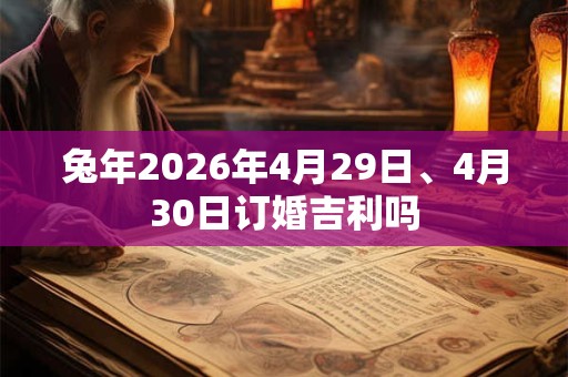 兔年2026年4月29日、4月30日订婚吉利吗