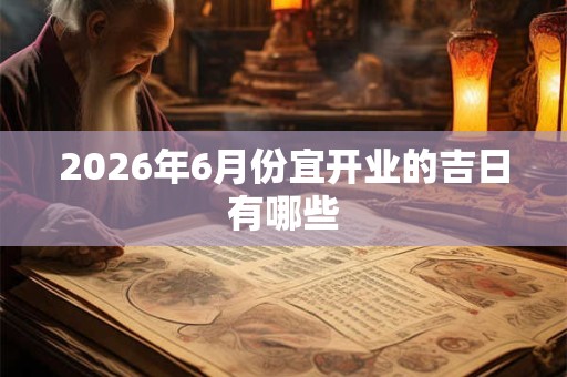 2026年6月份宜开业的吉日有哪些