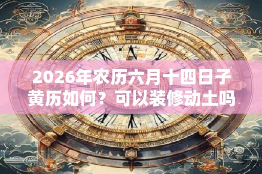 2026年农历六月十四日子黄历如何？可以装修动土吗？
