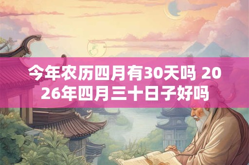 今年农历四月有30天吗 2026年四月三十日子好吗 今年农历四月有30天吗 2026年四月三十日子好吗