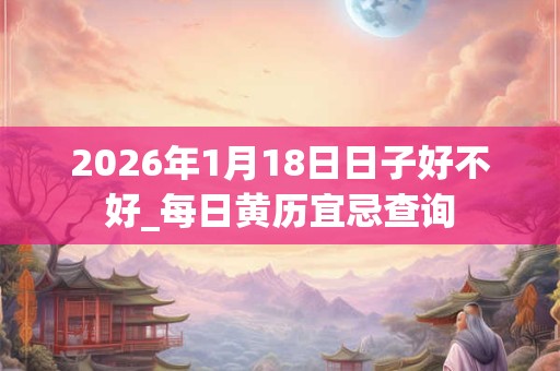 2026年1月18日日子好不好_每日黄历宜忌查询