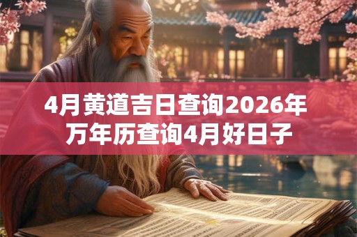 4月黄道吉日查询2026年 万年历查询4月好日子