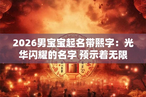 2026男宝宝起名带熙字：光华闪耀的名字 预示着无限未来