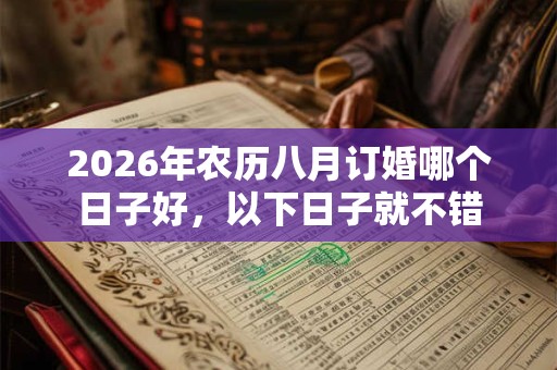 2026年农历八月订婚哪个日子好，以下日子就不错
