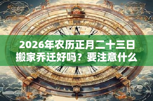 2026年农历正月二十三日搬家乔迁好吗？要注意什么？
