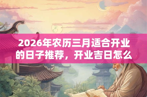 2026年农历三月适合开业的日子推荐，开业吉日怎么挑选