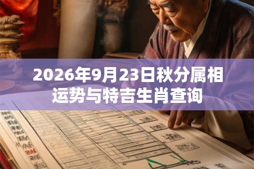 2026年9月23日秋分属相运势与特吉生肖查询