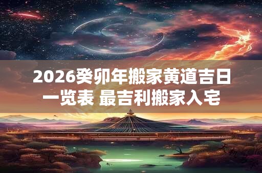 2026癸卯年搬家黄道吉日一览表 最吉利搬家入宅