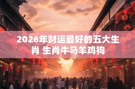 2026年财运最好的五大生肖 生肖牛马羊鸡狗