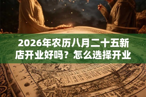 2026年农历八月二十五新店开业好吗？怎么选择开业吉日？