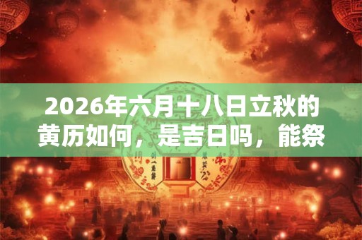 2026年六月十八日立秋的黄历如何，是吉日吗，能祭祖吗？
