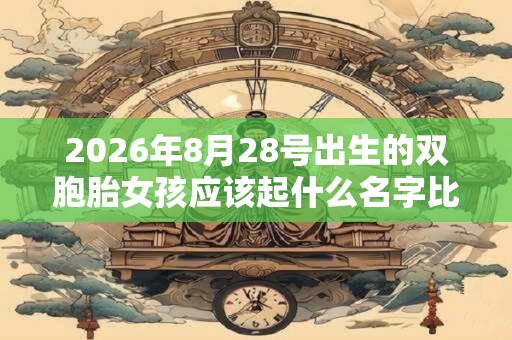 2026年8月28号出生的双胞胎女孩应该起什么名字比较好，五行属什么？