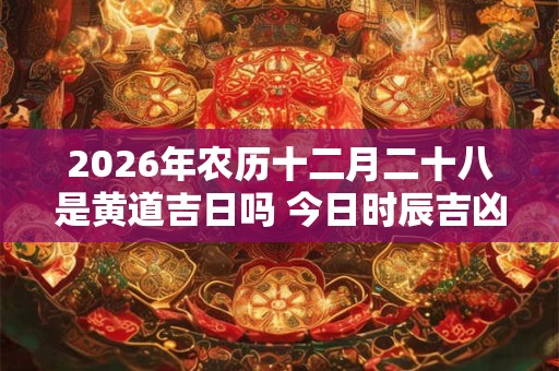 2026年农历十二月二十八是黄道吉日吗 今日时辰吉凶