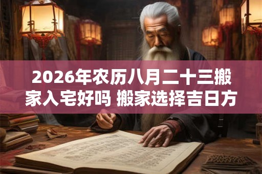 2026年农历八月二十三搬家入宅好吗 搬家选择吉日方法