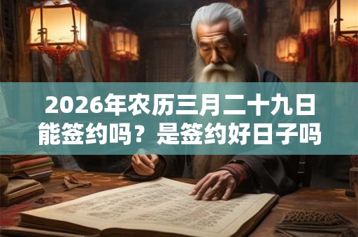 2026年农历三月二十九日能签约吗？是签约好日子吗？