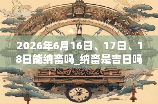 2026年6月16日、17日、18日能纳畜吗_纳畜是吉日吗