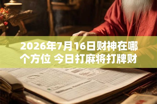 2026年7月16日财神在哪个方位 今日打麻将打牌财运方位！