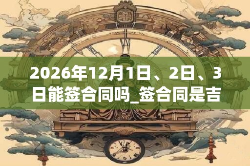 2026年12月1日、2日、3日能签合同吗_签合同是吉日吗