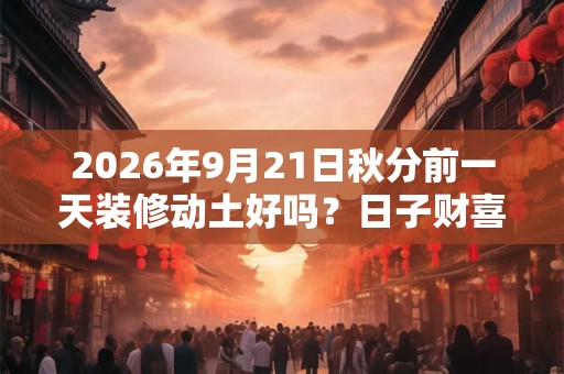 2026年9月21日秋分前一天装修动土好吗？日子财喜神方位？