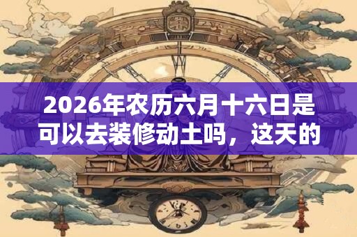 2026年农历六月十六日是可以去装修动土吗，这天的吉时有哪些？