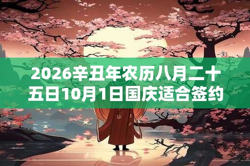 2026辛丑年农历八月二十五日10月1日国庆适合签约吗？