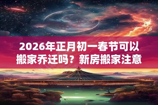 2026年正月初一春节可以搬家乔迁吗？新房搬家注意事项？