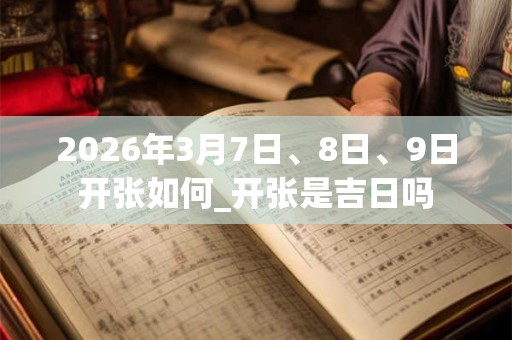 2026年3月7日、8日、9日开张如何_开张是吉日吗
