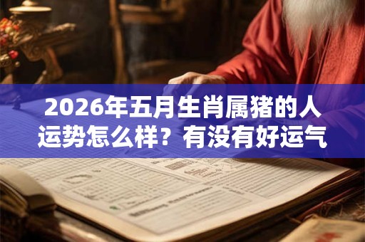 2026年五月生肖属猪的人运势怎么样？有没有好运气？