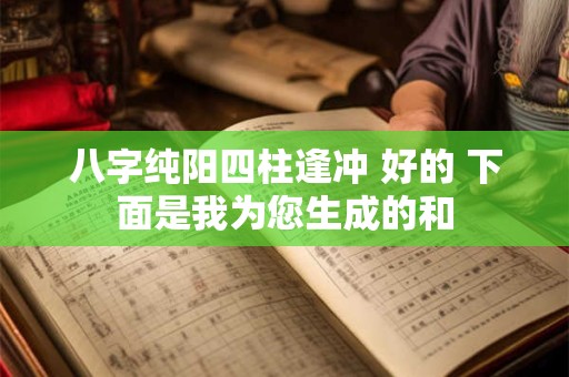 八字纯阳四柱逢冲 好的 下面是我为您生成的和
