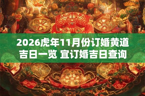 2026虎年11月份订婚黄道吉日一览 宜订婚吉日查询