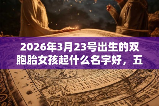 2026年3月23号出生的双胞胎女孩起什么名字好，五行属什么？